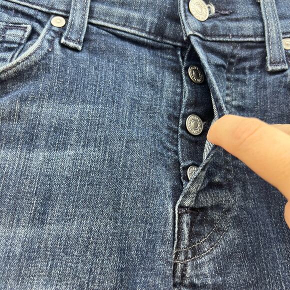 7 For All Mankind Jeans Women's 30 Blue Standard Button Fly A-Pocket Normcore - Picture 7 of 15